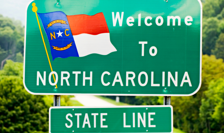 Welcome to North Carolina State Line Sign