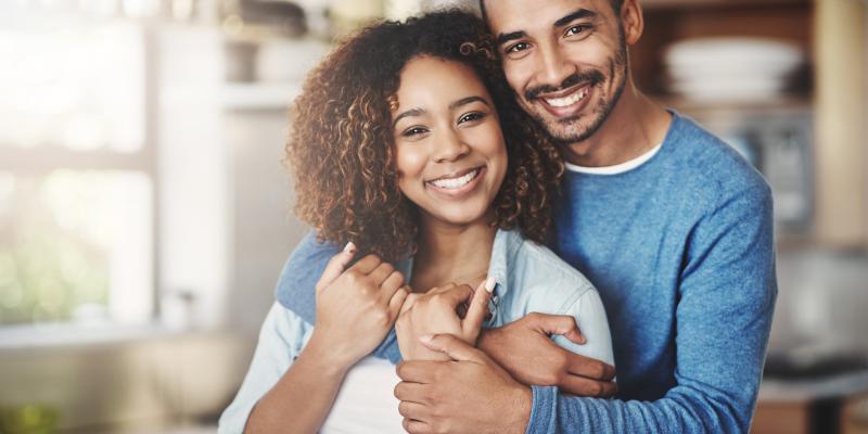 Young couple at home