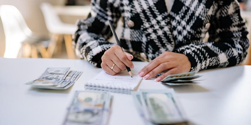 Woman budgeting